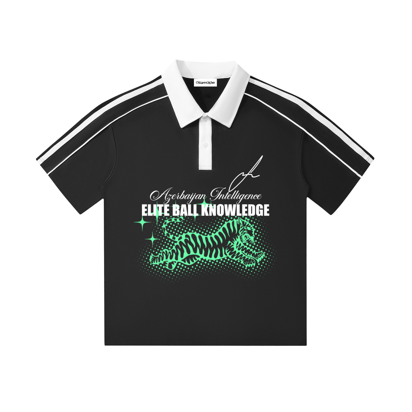 Contrast Collar Short-Sleeve Polo Shirt