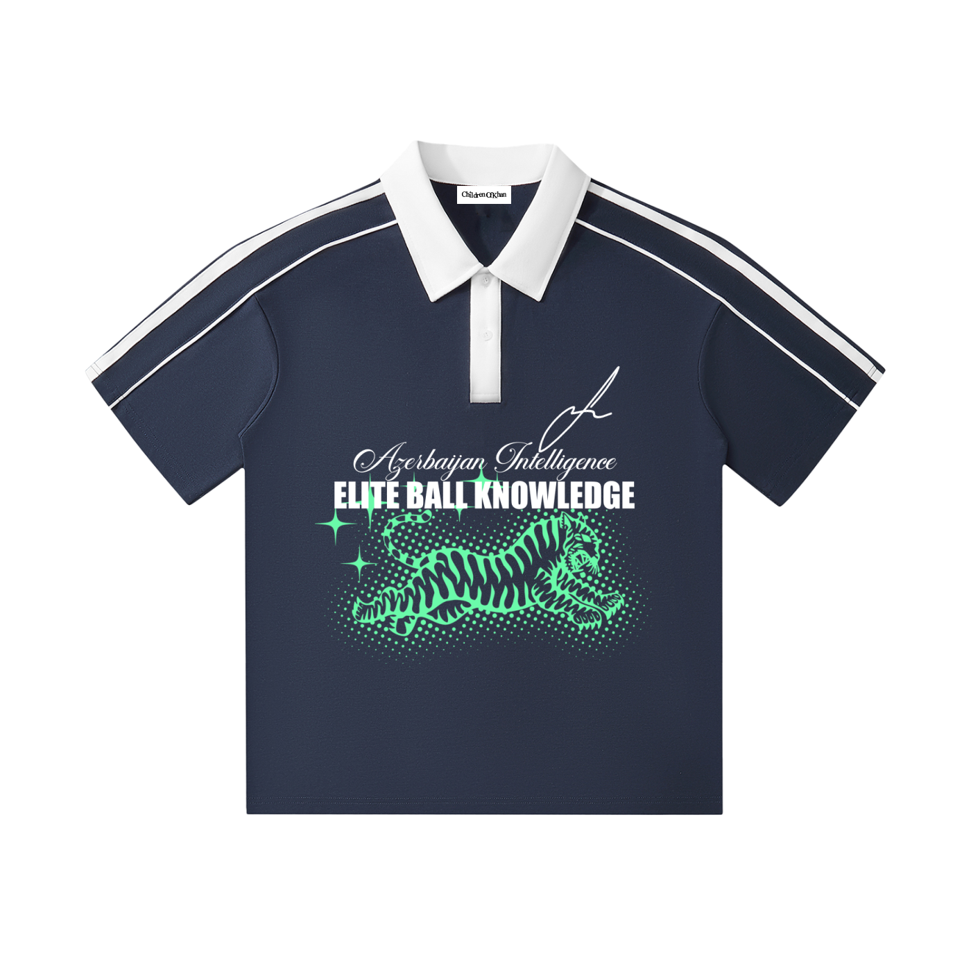 Contrast Collar Short-Sleeve Polo Shirt